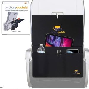 Airplane Tray cover with pockets